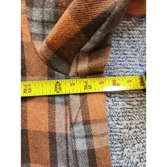 BKE Boyfriend Fringed XL Plaid‎ Shirt - Picture 5 of 5
